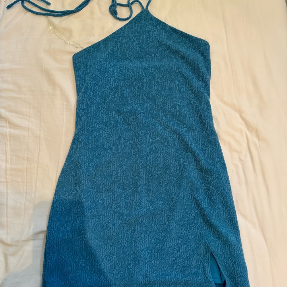 Target Blue Terrycloth halter neck dress/coverup